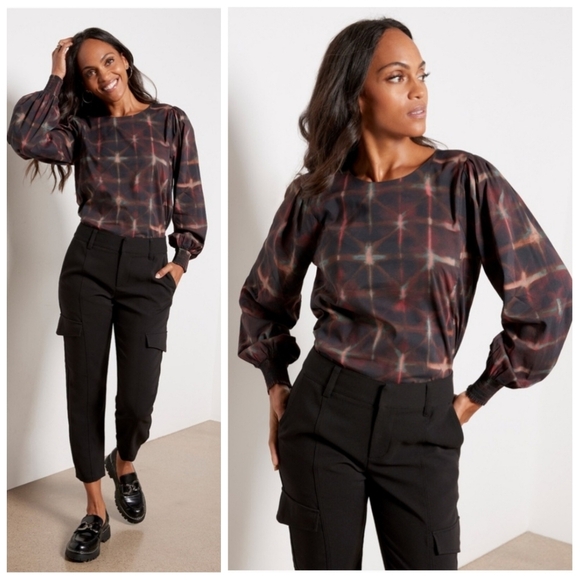 Evereve Hazel Blouse in Black Multi XS - Picture 2 of 9